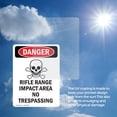 thumbnail image 6 of (2 Pack) Rifle Range Impact OSHA Danger Sign 5 Inch X 7 Inch Vinyl Label Decal Sticker Weather Resistant, UV Protected for Workplace, Business, and Construction Site, Made in the USA, 6 of 7