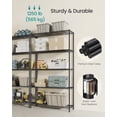 thumbnail image 3 of SONGMICS Storage Shelf, Metal Wire Shelving Unit, Adjustable Shelves, 5 Tier, 11.8 x 35.4 x 63 Inches, Ink Black, 3 of 5