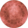 thumbnail image 1 of Ahgly Company Tapis d'Intérieur Rond Lavable en Machine Transitionnel Rouge Lave, 4 Pieds Rond, 1 of 7