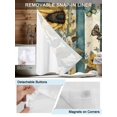 thumbnail image 3 of No Hook Cloth Fabric Shower Curtain with Snap in Liner, White Roses Waterproof Shower Curtains Set with See Through Top Window, Sunflower Spring Floral Retro Blue Striped Bath Curtains Shower 54"x78", 3 of 6
