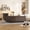 Brown, variant on 47" Farmhouse Square Coffee Table with 4 Storage Drawers, Large Rustic Center Table for Living Room & Sectional Sofa, Modern Floating Base Design