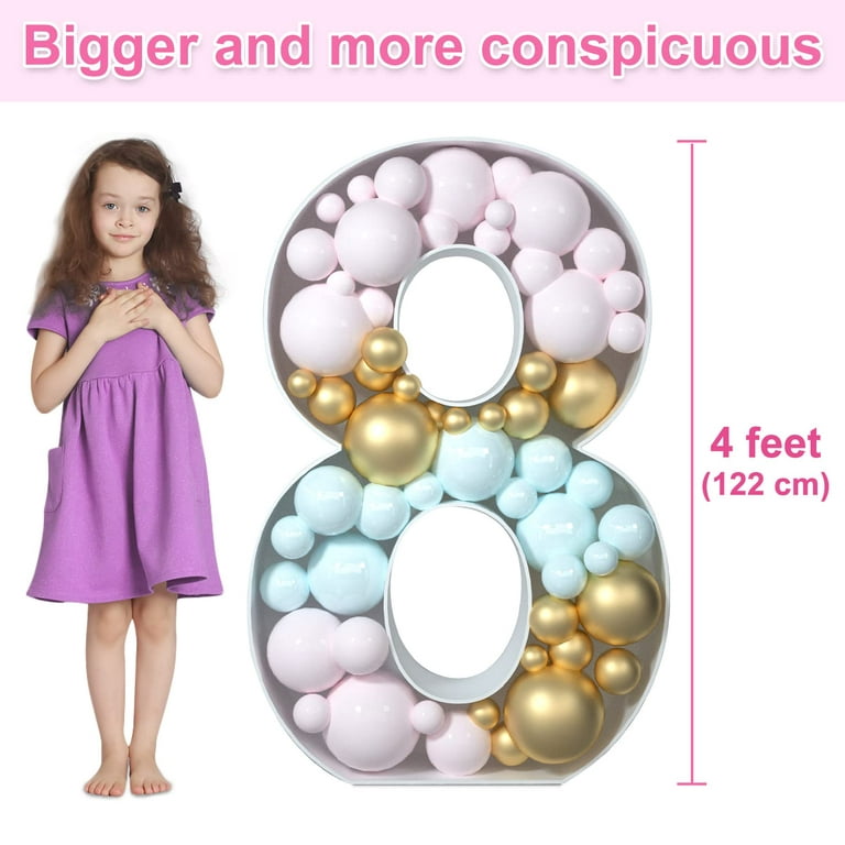 4FT Marquee Number, Mosaic Numbers for Balloons, Light Up Mosaic