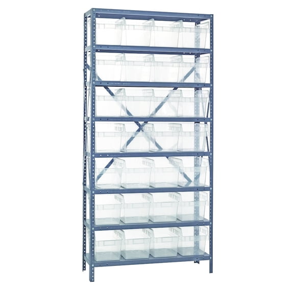 Quantum Storage Systems Shelving Unit, Solid in Carbon Steel Material, Galvanized Color