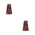 thumbnail image 2 of Faldas con cintura elástica de fibra para mujer Minnieouse largas plisadas estampado de verano rojo Talla única 2Conjunto, 2 of 6