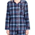 thumbnail image 5 of Ashford & Brooks Women's Flannel Plaid Pajamas Long Pj Set - Navy/Pink - 3X-Large, 5 of 5