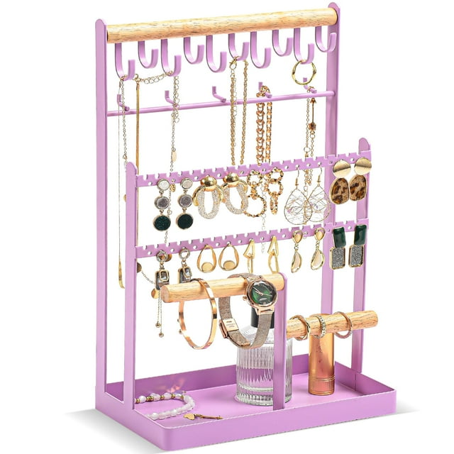Soporte Organizador de Joyas ProCase de 6 Niveles 20x12x34 cm Morado