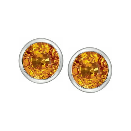 7mm Round Simulated Imperial Yellow Topaz Earrings Studs In Sterling Silver 7mm Round Simulated Imperial Yellow Topaz Earrings Studs In Sterling Silver