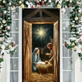 thumbnail image 4 of Christmas Door Cover Decorationes Jesus Nativity Scene Christmas Fabric Door Decoration Hanging Front Door Banner Party Backdrop Photo Background Winter Holiday New Year Xmas Home Party Decor, 4 of 9