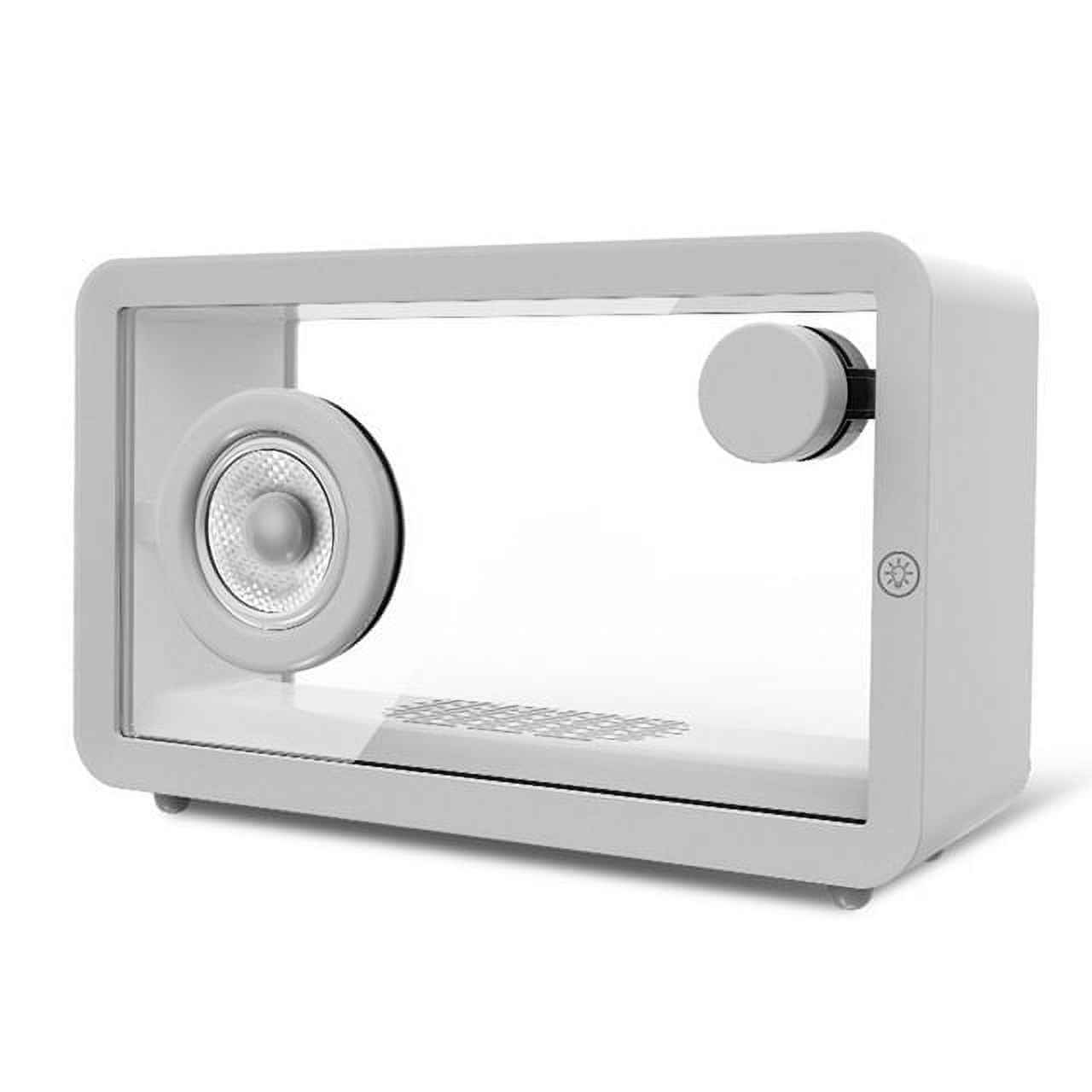 MUSICOZY Bluetooth Speaker with Hi-Fi Sound, Clear Glass Screen, Bluetooth 5.4 HD Audio Speaker Strip, Built-in White Noise Party Speaker with LED Light Show for Computer, Office, Shower, White