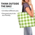 thumbnail image 2 of Balery White Green Plaid Bolsa Tote Estilo Estético con Cremalleras, Bolsa de Hombro, Bolsa de Compras Grande y Plegable, 2 of 8