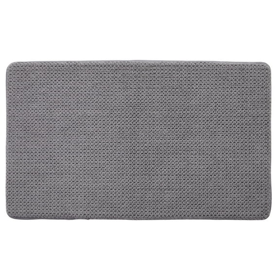 Better Homes & Gardens Signature Soft Cotton Memory Foam Bath Rug, Gray Flannel, 20" x 34"