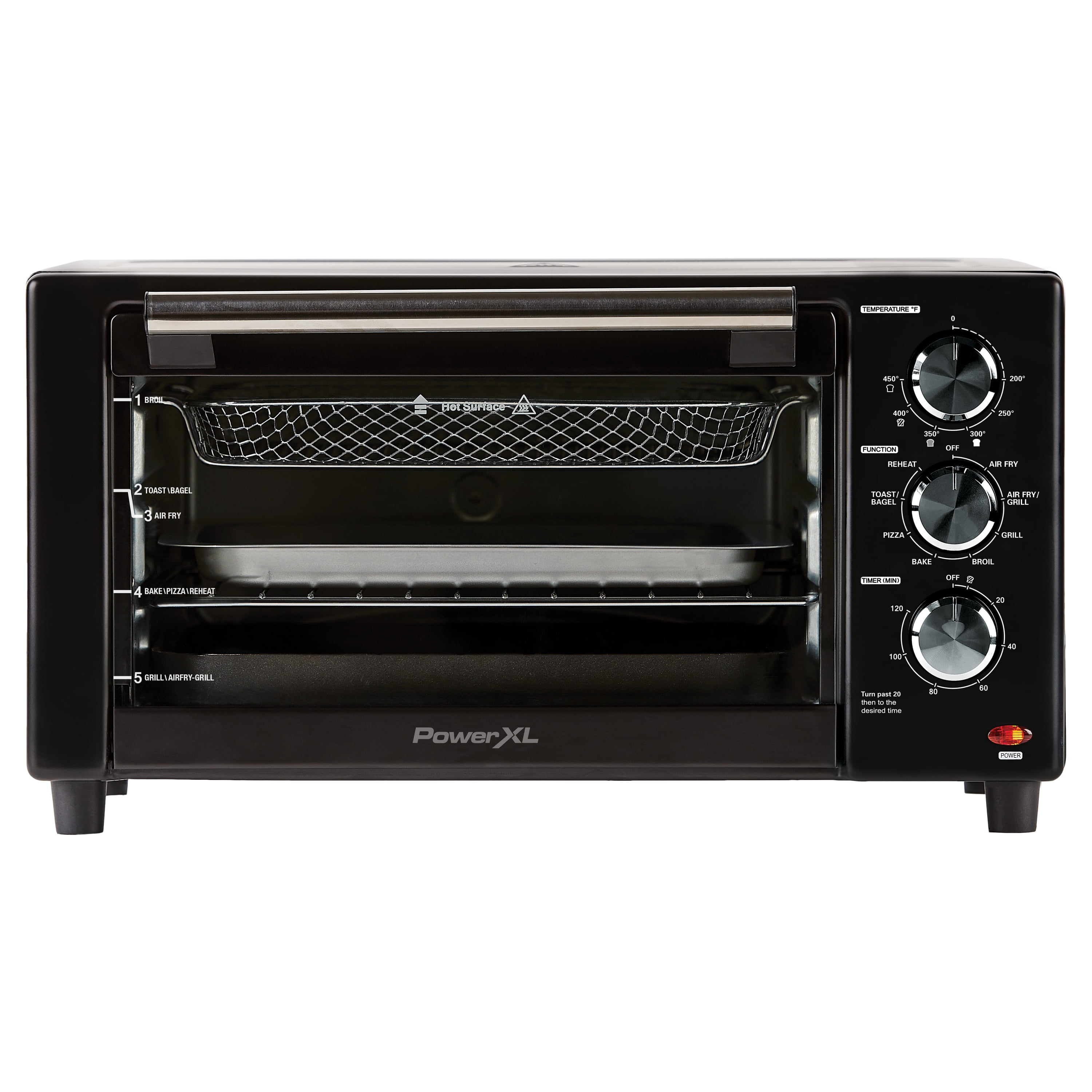 PowerXL Air Fryer Grill Plus, Toaster Oven, Black, 1500 Watts