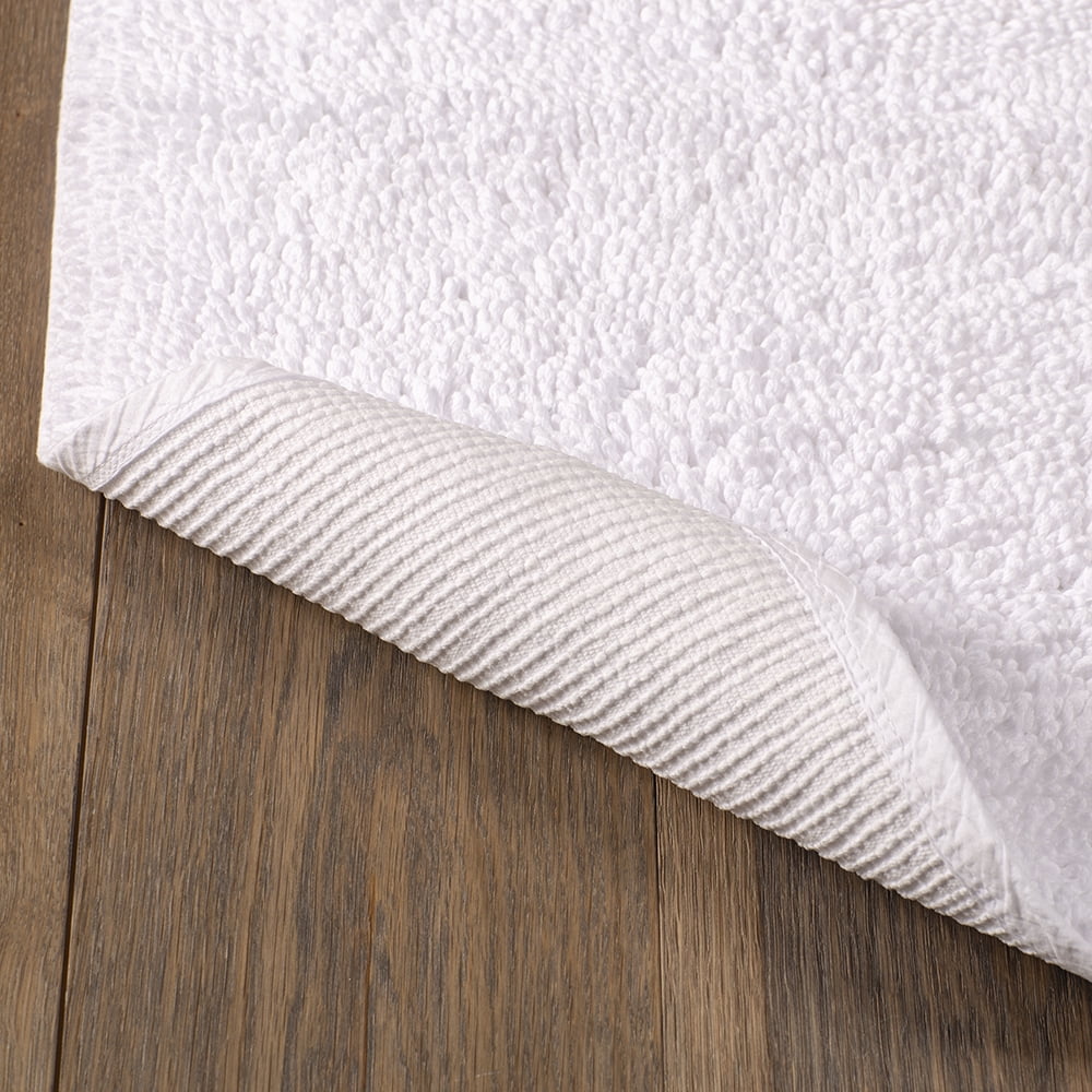Mohawk Home Classic Cotton Plush Stain/Fade Resistant Non-Slip Washable Bath Mat, White, 2' 3" X 3' 9"