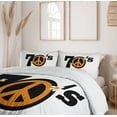 thumbnail image 6 of Ambesonne Hippie Duvet Cover Sets, 70's Peace Daisies, 2-Queen, Black Marigold White, 6 of 7