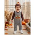 thumbnail image 3 of Cjfdfy Newborn Baby Boy Girl Thanksgiving Turkey Fall Outfit My First Thanksgiving Fall Winter Outfit Long Sleeve Ribbed Romper Turkey Embroidery Plaid Overalls Hat 3Pcs Set Little Turkey Clothes, 3 of 9