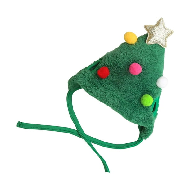 Precioso gorro navideño para perro, suave y cálido, para invierno, para decoración de mascotas Verde S