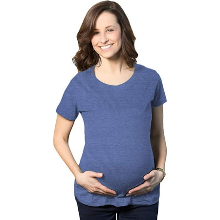 

Womens Maternity Shirt Pregnancy Tee Plain Blank Announcement New Baby Bump Top Royal XX-Large