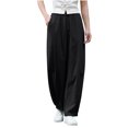 thumbnail image 1 of VEKDONE Pantalon Long en Lin pour Femmes Noir L, 1 of 5