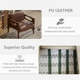 thumbnail image 3 of Mid Century Accent Chair, Oversized Upholstered Armchair, PU Leather Hollow Solid Wood Legs, Rustic Singel Sofa Chair 30.7'' W for Living Room, Bedroom, Reading Room, Office, Lounge, Brown, 3 of 17