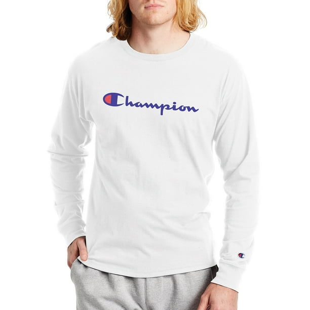 Champion - Champion Men's Script Logo Classic Long Sleeve Graphic Tee ...