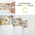 thumbnail image 2 of Spring Easter No Hooks Shower Curtain with Snap-in Liner Bunny Cute Rabbits Wildflower Retro Garden Shower Curtains for Bathroom, Waterproof, Easy Install, Washable 54"x78", 2 of 9