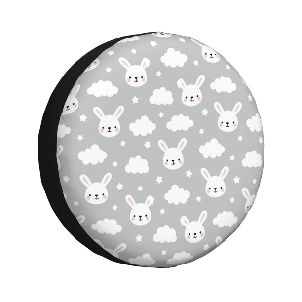 Balery Rabbit And Cloud Cubiertas para Neumáticos - Protector Resistente para Neumáticos de Camioneta, SUV, Remolque, Camper y RV-14 inch