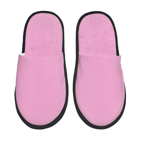Balery Pink Slient Indoor Furry Fleece Comfort House Shoes Soft Non-Slip Home Shoes Cotton slippers House Slippers-- Medium