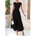 thumbnail image 4 of Vestido PRETTYGARDEN para mujer 2025, casual, casual, maxi negro, 4 of 9