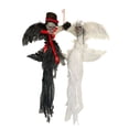 thumbnail image 2 of Xihbxyly Corona de Calavera de Halloween, Decoración Aterradora para Casa Embrujada, Adorno de Fiesta Espeluznante, Decoración de Pared para Puerta Interior y Exterior, Temática de Terror, Tamaño 30, 2 of 7