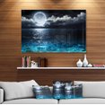 thumbnail image 3 of Romantic Full Moon Over Sea 40 in x 30 in Painting Art Prints, by Designart, 3 of 5