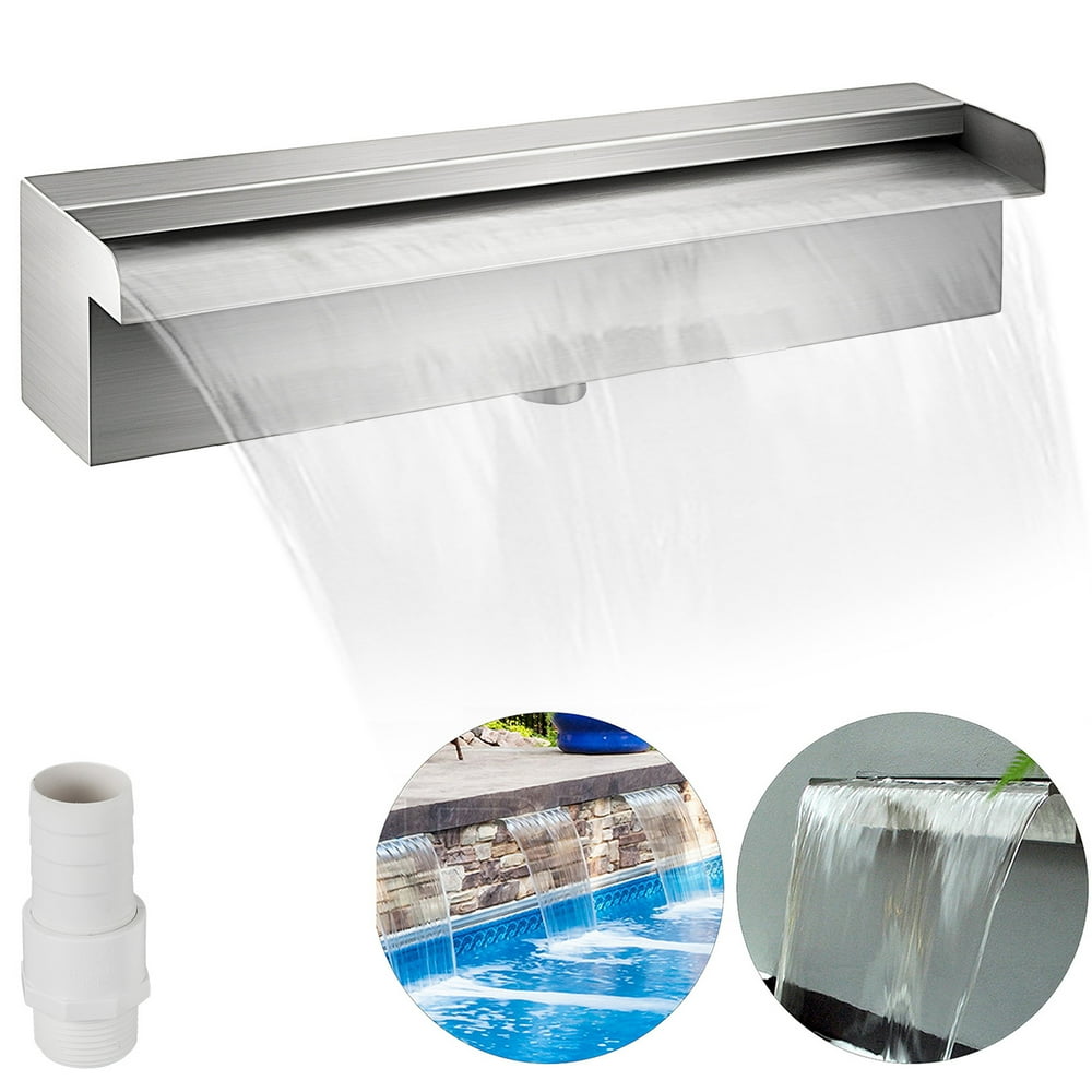 VEVOR Pool Fountain Stainless Steel Pool Waterfall 11.8" x 4.5" x 3.1