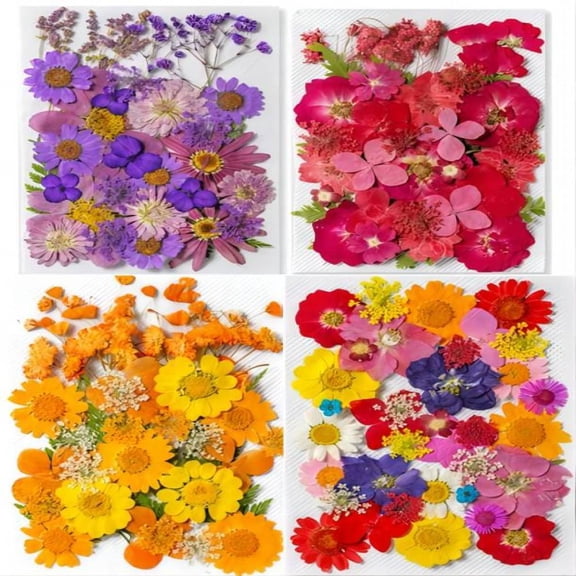 140Pcs Large Dried Pressed Flowers for Resin Molds, Real Dry Natural Flower Leaf for Crafts Scrapbooking, with Tweezers for Candle Making DIY Jewelry Crafts, Soap Making, Cake Decor, Glass Frame