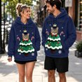thumbnail image 2 of Christmas Santa Reindeer Pet Pouch Hoodie, Drop Shoulder Carrier Sweatshirt with Side Zip for Festive Xmas Holiday Wear, 2 of 7