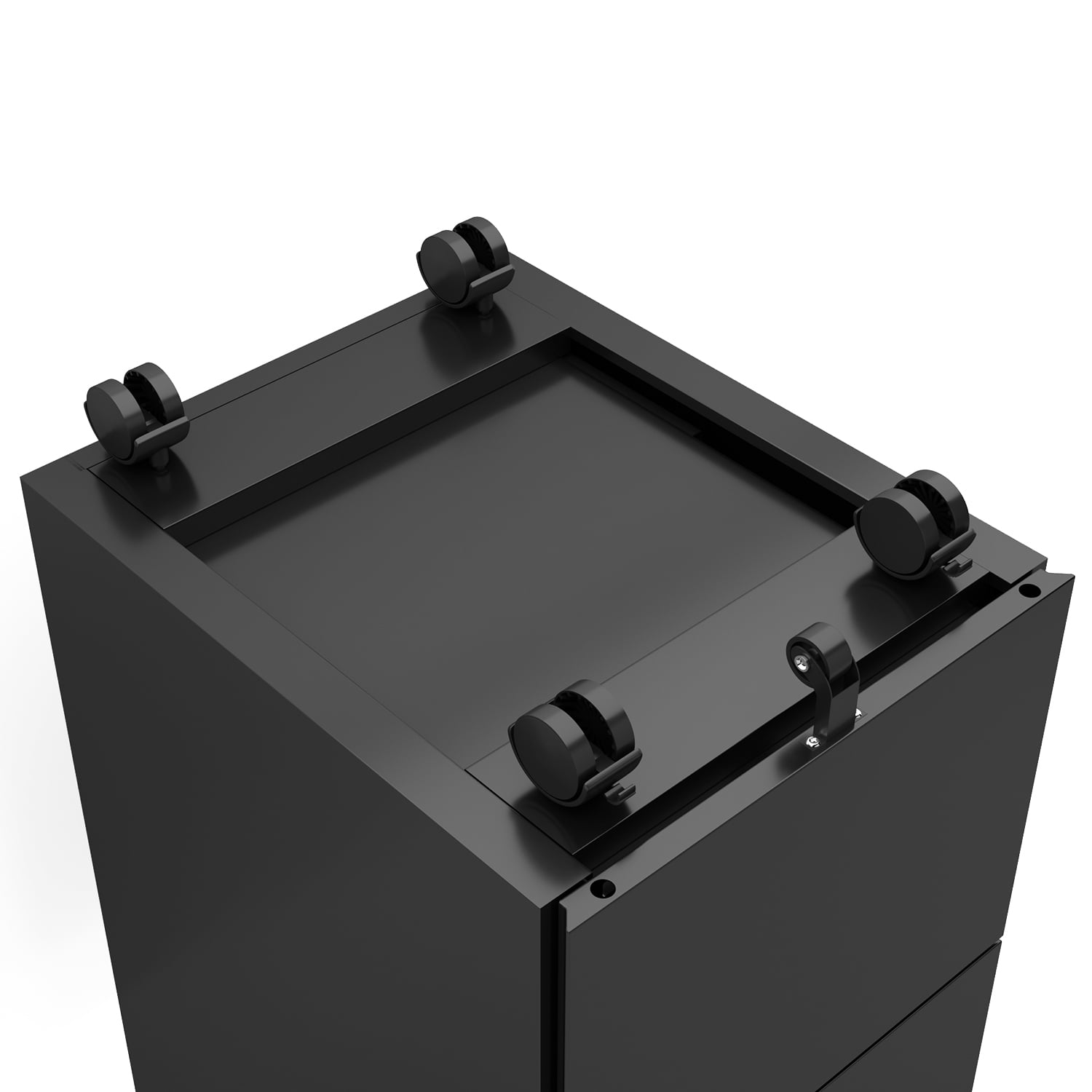 Kepooman 2-Drawer Mobile Steel File Cabinet with Lock for Legal/Letter Size, 15"L x 19.6"W x 24.4"H, Black