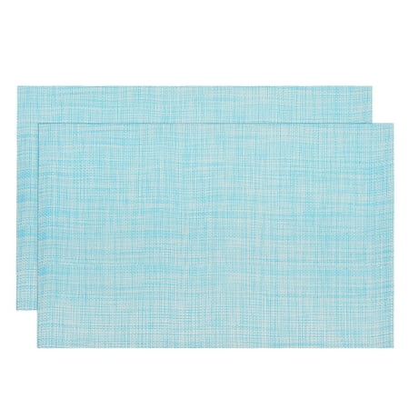 

Uxcell Place Mats 450x300mm Table Mats Pack of 2 PVC Washable Woven Placemat Blue