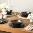 thumbnail image 3 of Stone Lain Oasis 12-Piece Dinnerware Set Stoneware, Black, 3 of 7