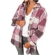 thumbnail image 2 of ICHUANYI Liquidación Chaquetas informales con cuello vuelto y estampado a cuadros de manga completa para mujer ICHUANYI WER202308257454, 2 of 6