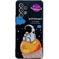 thumbnail image 2 of Compatible with Samsung Galaxy A13 Astronaut Case Women Girls Candy Color Cute Case Camera Lens Full Protection Soft Silicone Case for Samsung Galaxy A13 5g 6.5 inch (Black b), 2 of 9