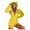 Yellow, variant on Womens One Piece Jumpsuit Pajamas Printed Leopard Sleeve Ear Nightwear Animal Hooded Long Pyjamas Sleeve Sleepwear Homewear