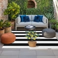 thumbnail image 2 of Summer Lemon Outdoor Rug for Patio/Deck/Porch, Non-Slip Large Area Rug 5 x 8 Ft, Black White Striped Potted Plant Indoor Outdoor Rugs Washable Area Rugs, Reversible Camping Rug Carpet Runner, 2 of 8