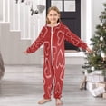 thumbnail image 6 of Soft Big Kids Onesie Pajamas Cozy Loose-Fit Jumpsuits for kids with Pockets for Christmas Lounge & Play Candy Cane-shaped Hearts Pattern, 6 of 8