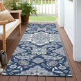 thumbnail image 3 of Dalyn Rugs Machine Washable Indoor/Outdoor Chantille Blue 2'3" x 7'6" Runner Rug, 3 of 7