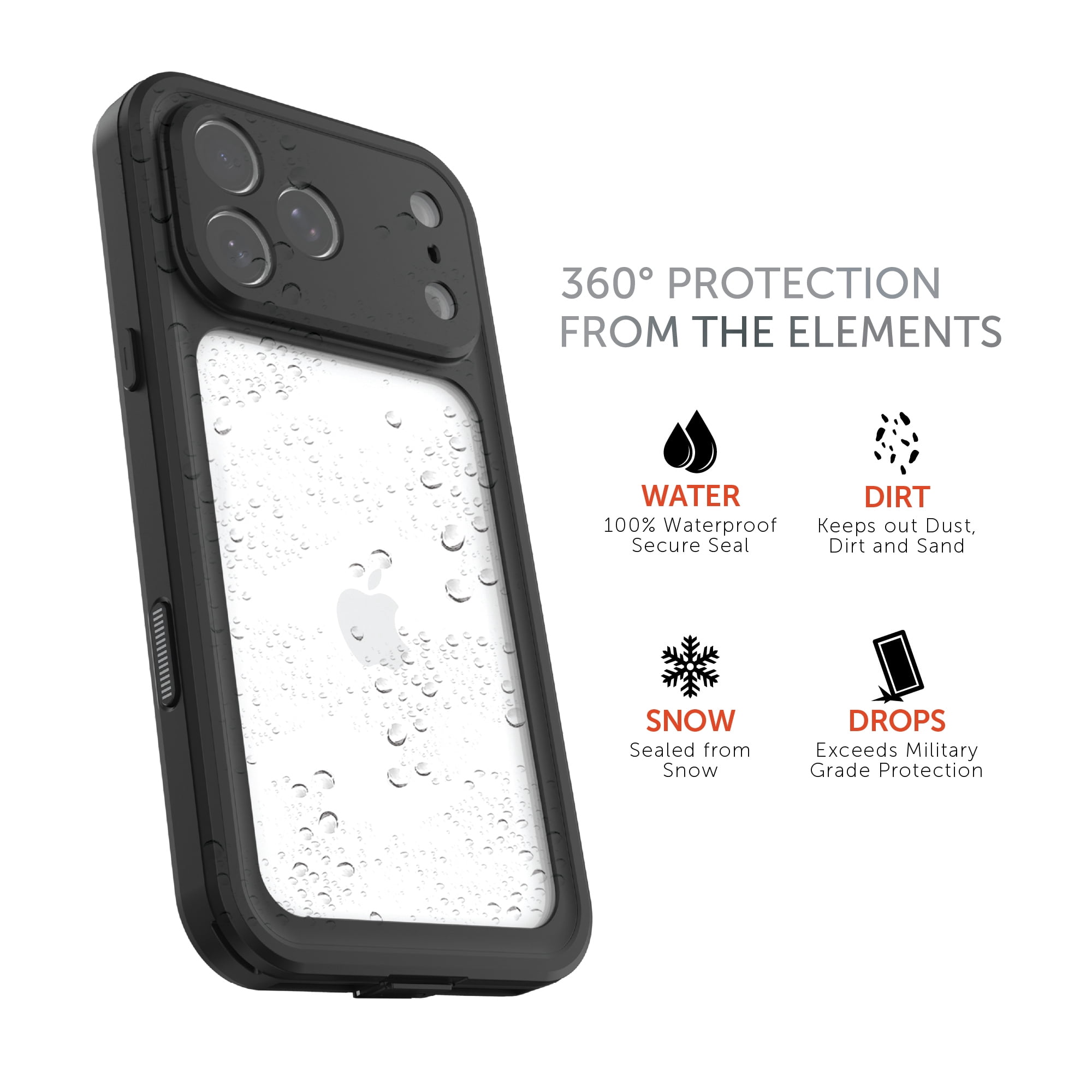 Body Glove Tidal Waterproof Phone Case for iPhone 17 Pro Max - Black/Clear