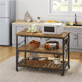 thumbnail image 6 of Renwick Rolling Kitchen Island with Shelves, Rustic Brown, 6 of 7