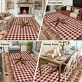 thumbnail image 5 of Western Texas Star Vintage Area Rugs 5'x8', Washable Small Throw Rugs for Classroom Bedroom, Rustic Wreath Wood Red Plaid Indoor Outdoor Rug Non-Slip Low Pile Carpet Runner Reversible Floor Mats, 5 of 8