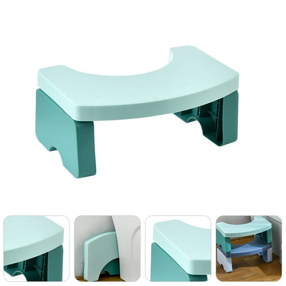 YOSADIER Toilet Step Stool for Adults Green Plastic 1Pack 15.6x8.5in