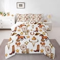 thumbnail image 2 of jejeloiu Rustic Farmhouse Cabin Queen Comforter Set Kids,Vintage Farm Animal Horse Bedding Comforter Set For Men,3 Pieces, 2 of 8