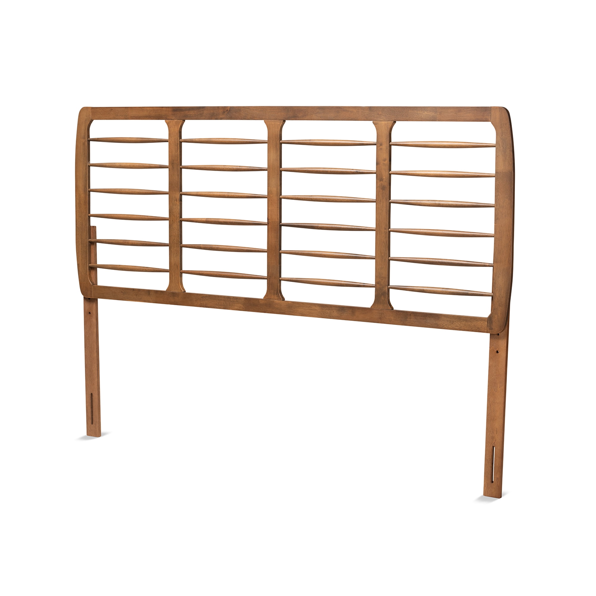 Baxton Studio Carolyn Mid-Century Back Support Rubberwood Headboard, King, Ash Walnut