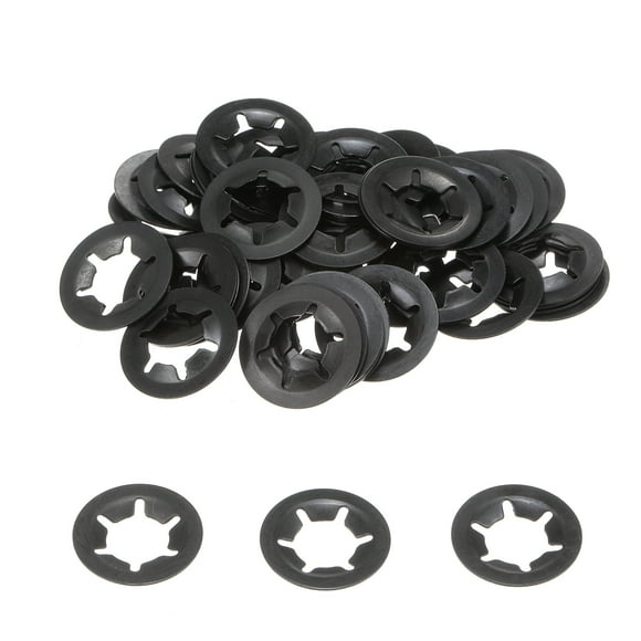 Unique Bargains 60 Pack Internal Tooth Star Lock Washers M10 Quick Speed Locking Washers, 65Mn Steel Starlock Push Nuts