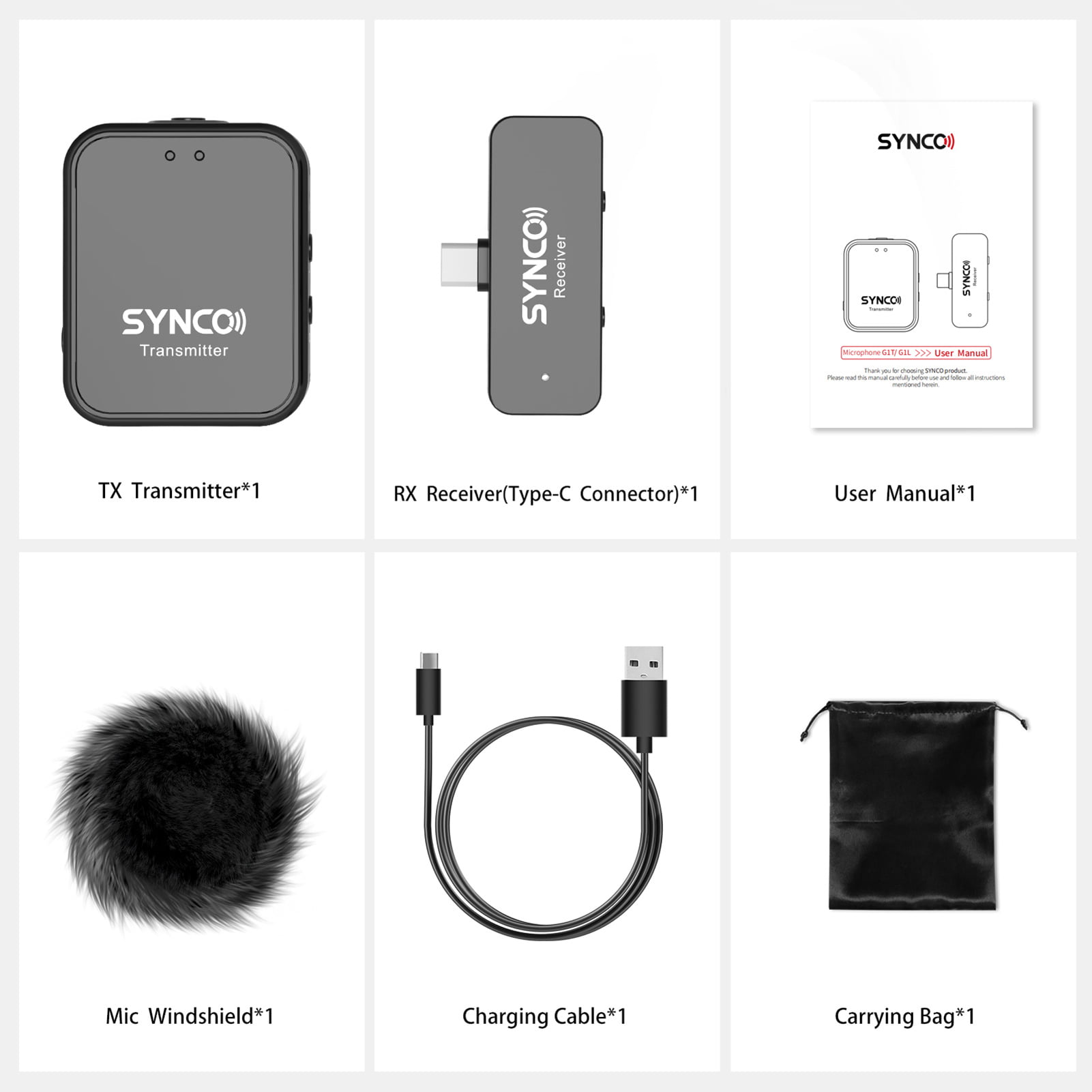 Synco G1A1 2.4G Wireless Mic 1-Trigger-1